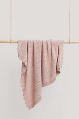 Mica Chevron Pointelle Blanket -  Pink