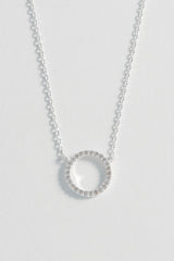 Circle CZ Necklace - Silver Plated