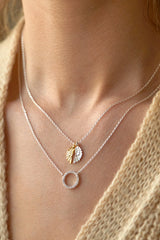 Circle CZ Necklace - Silver Plated