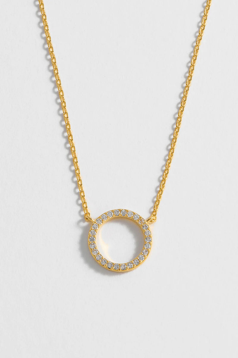 Circle CZ Necklace - Gold Plated