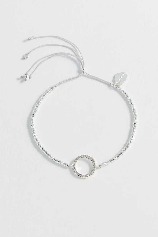 Louise CZ Circle Bracelet Silver Plated