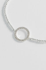 Louise CZ Circle Bracelet Silver Plated