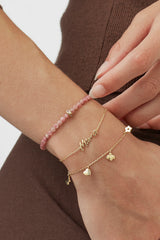 Pink Tourmaline CZ Disc Amelia Bracelet