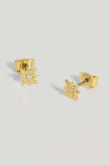 North Star CZ Stud Earrings - Gold Plated