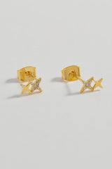 Duo Star Studs - Gold Plated