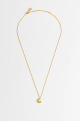 Three Stone Moon Necklace - Gold Plated