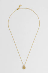 Hammered CZ Circle Necklace