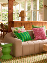 Marco Tile Green Linen Cushion