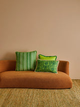 Marco Tile Green Linen Cushion
