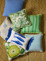 Dahlia Green Linen Cushion