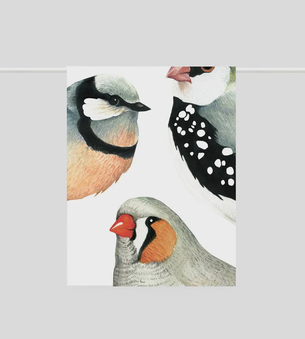 Father Rabbit Tea Towel Birds