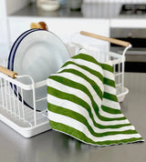 Father Rabbit Tea Towel Olive Stripe