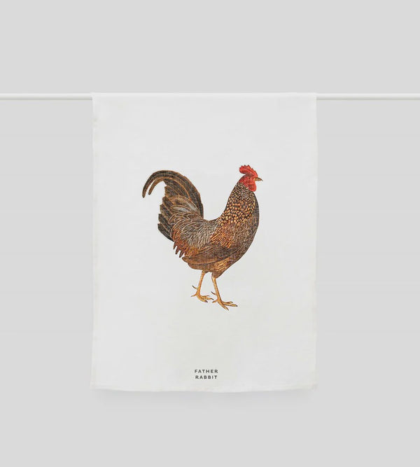 Father Rabbit Tea Towel Rooster