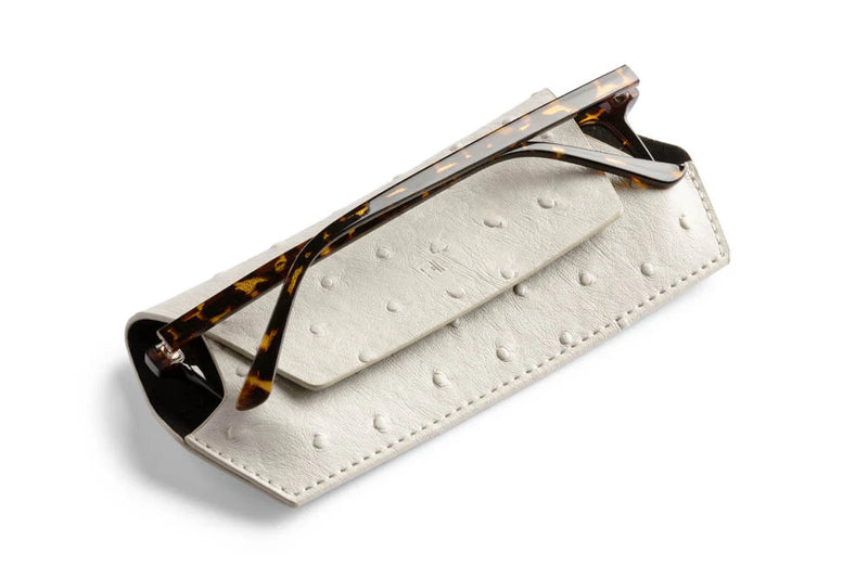 Fox and Leo glasses case Ostrich Print - Stone