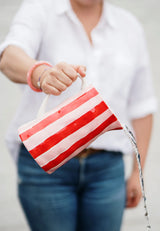 Medium Jug - Red & Pink Stripe