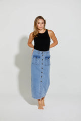 Ginsberg Midi Button Skirt - LW