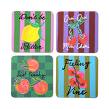 Set of 4 Coasters - Fruit