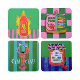 Set of 4 Coasters - Food