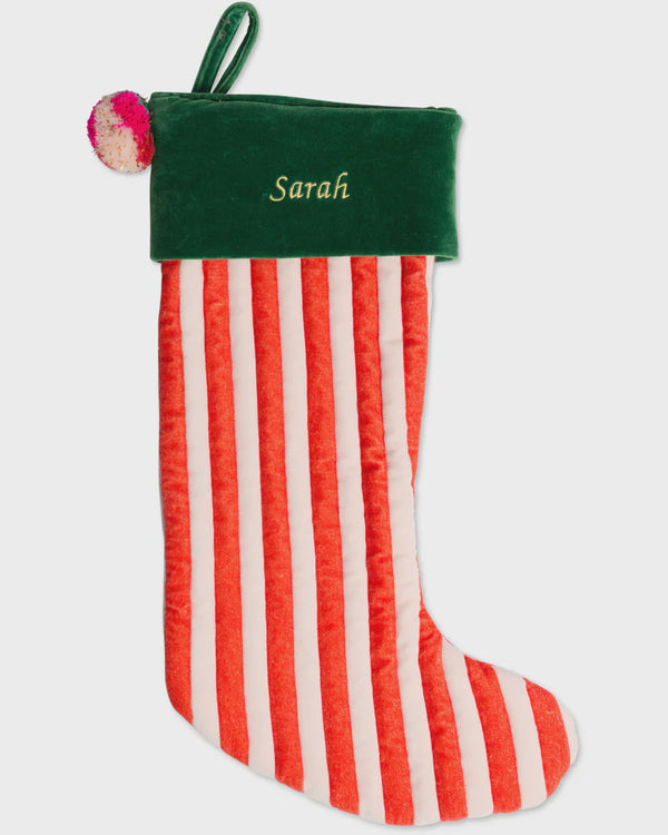 Jolly Christmas Velvet Stocking