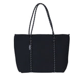 Boutique Neoprene Tote Bag With Zip - Black