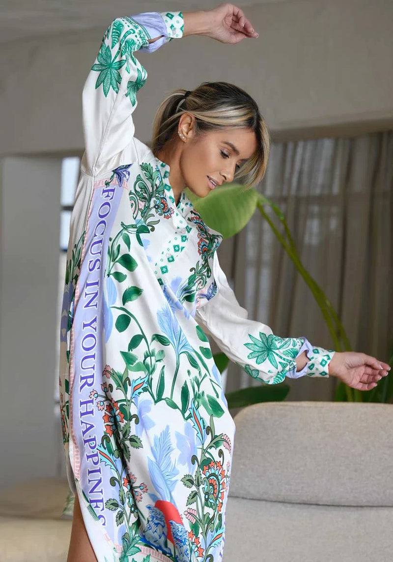 Midi Dress Green Garden