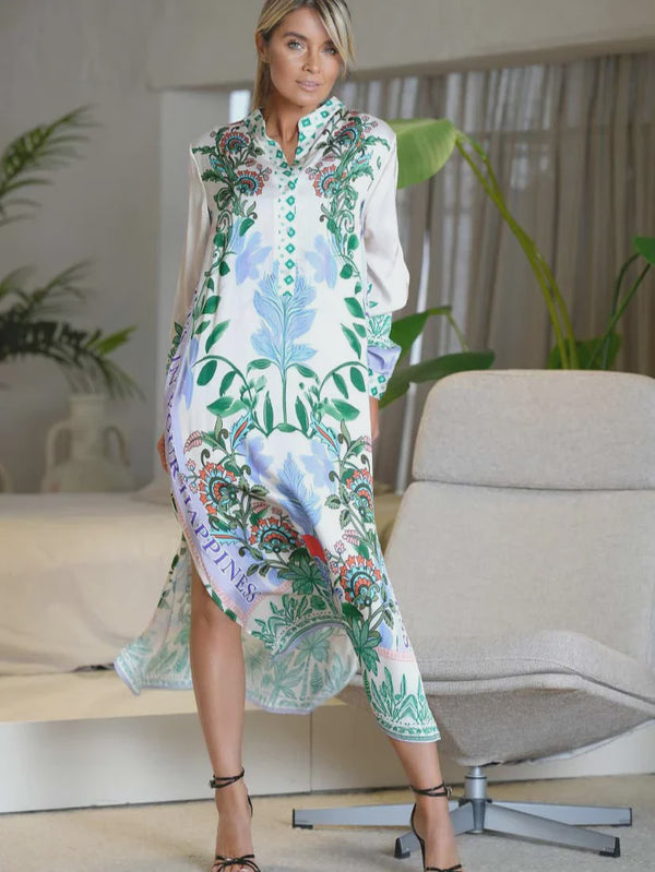 Midi Dress Green Garden