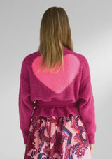 Cache Coeur Big Heart Cardigan - Berry