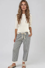 Paco Stripe Pants - Navy Stripe
