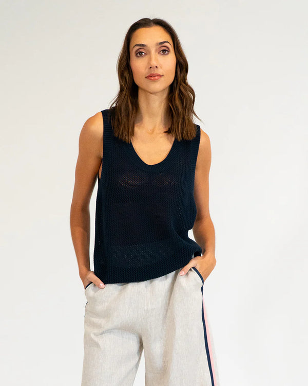 Palm Cove Tank Knit - Navy