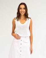 Palm Cove Tank Knit - White