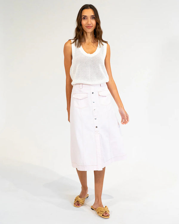 Palm Cove Tank Knit - White