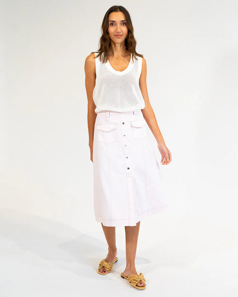 Palm Cove Tank Knit - White