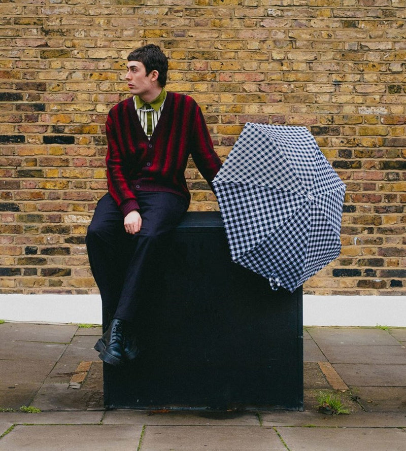 Anatole - Black Gingham folding micro-umbrella - Kensington