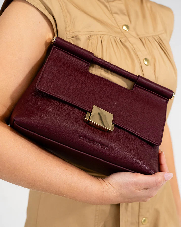 Payton Handbag - Burgundy Pebble