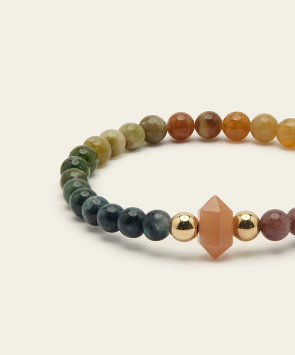 Rainbow Serpent Bracelet with Sunstone and Rainbow Tourmaline