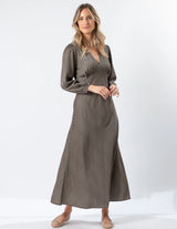 Serene Dress - Safari Houndstooth