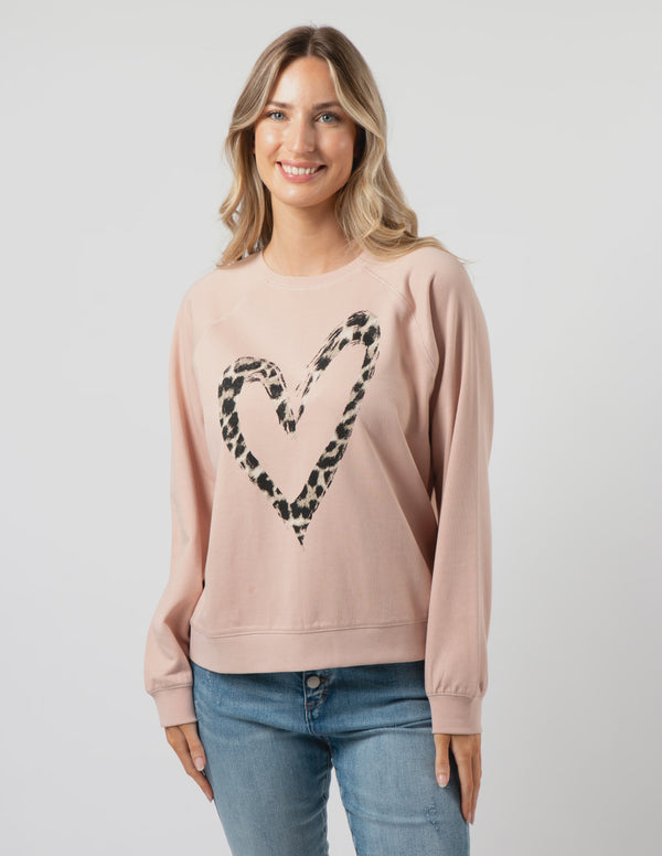 Everyday Sweater - Blush Leopard Heart