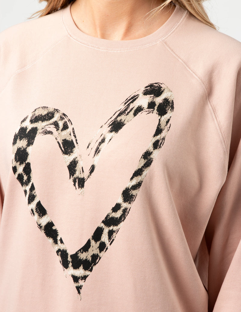 Leopard heart sweater online