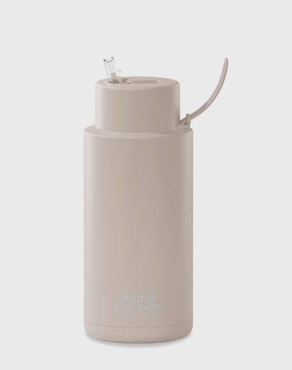 Ceramic Reusable Bottle with Straw Lid 1L - Moon Dust