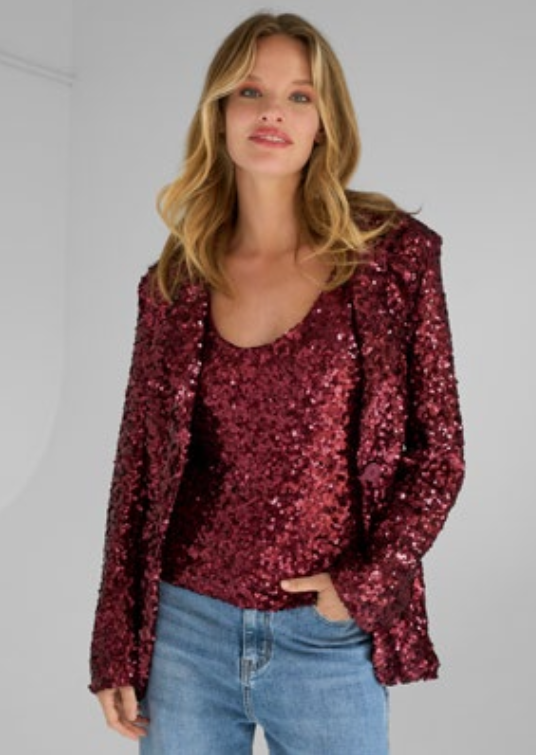 Bordeaux Sequin Blazer