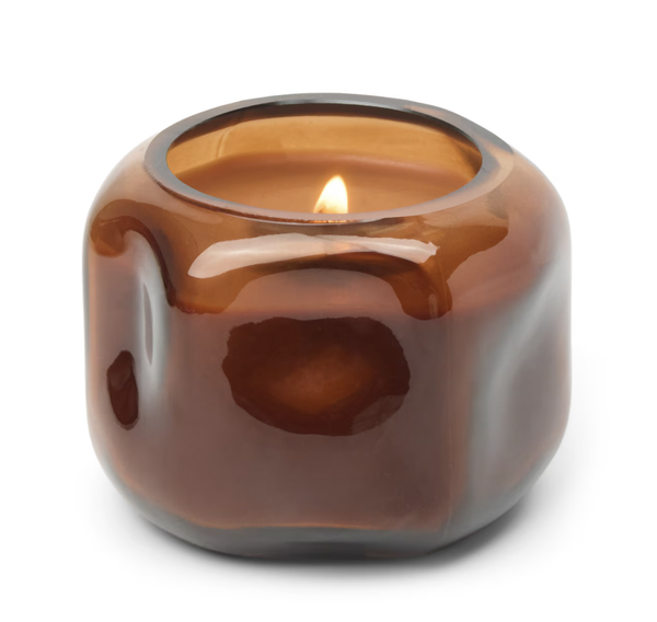 Basalt Amber 5oz Organic Shaped Tinted Glass  Candle - Sienna Sunset