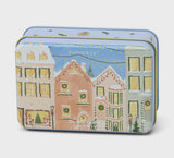 5oz Matte Printed Tin with Christmas Village Scene -Gingerbread