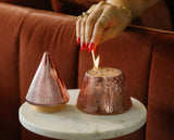 Holiday 7oz Red Ribbed Mercury Stacked. Tree Candle w Lid - Winter Berry