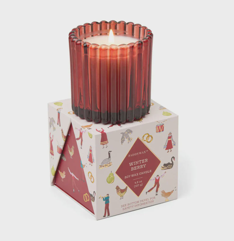 4.5oz Red Tinted Glass In Holiday Merry Box - Winter Berry