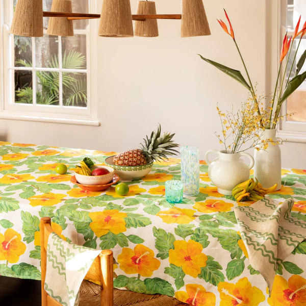 Hibiscus Yellow Tablecloth Medium