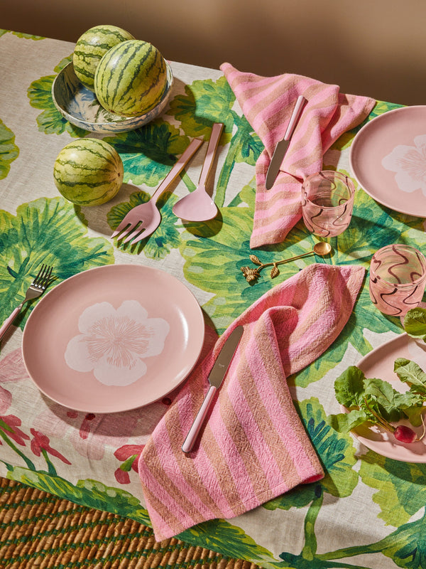 Geranium Multi Linen Tablecloth - Large 350x170cm