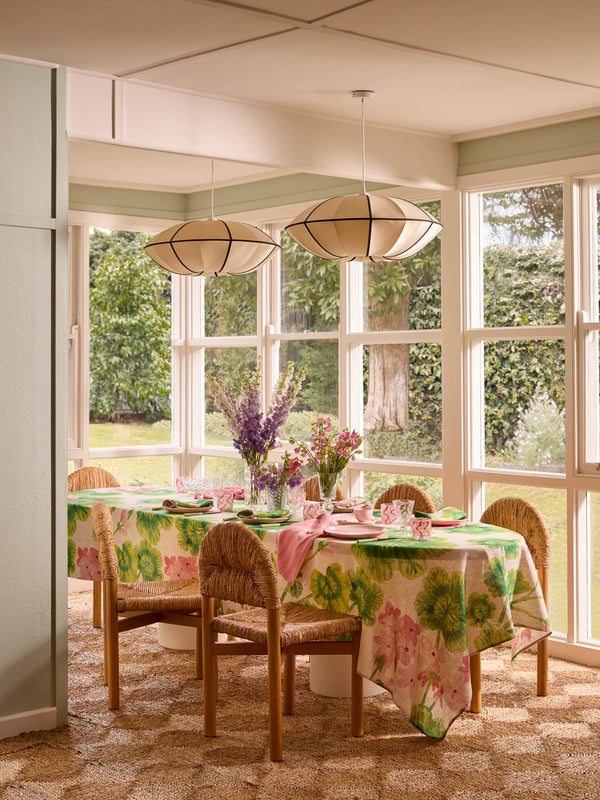 Geranium Multi Linen Tablecloth - Medium 250x170cm