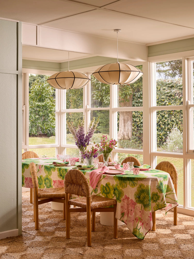 Geranium Multi Linen Tablecloth - Large 350x170cm