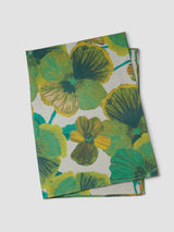 Wild Pansy Verde Linen Tablecloth