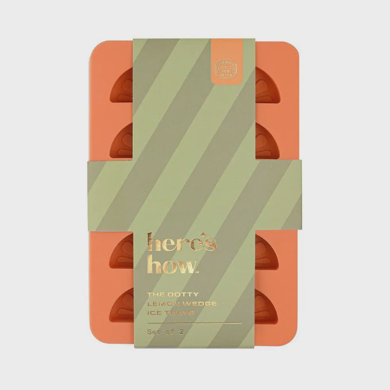 The Dotty Citrus Wedge Ice Trays - Set of 2 -  Orange + Blush Pink